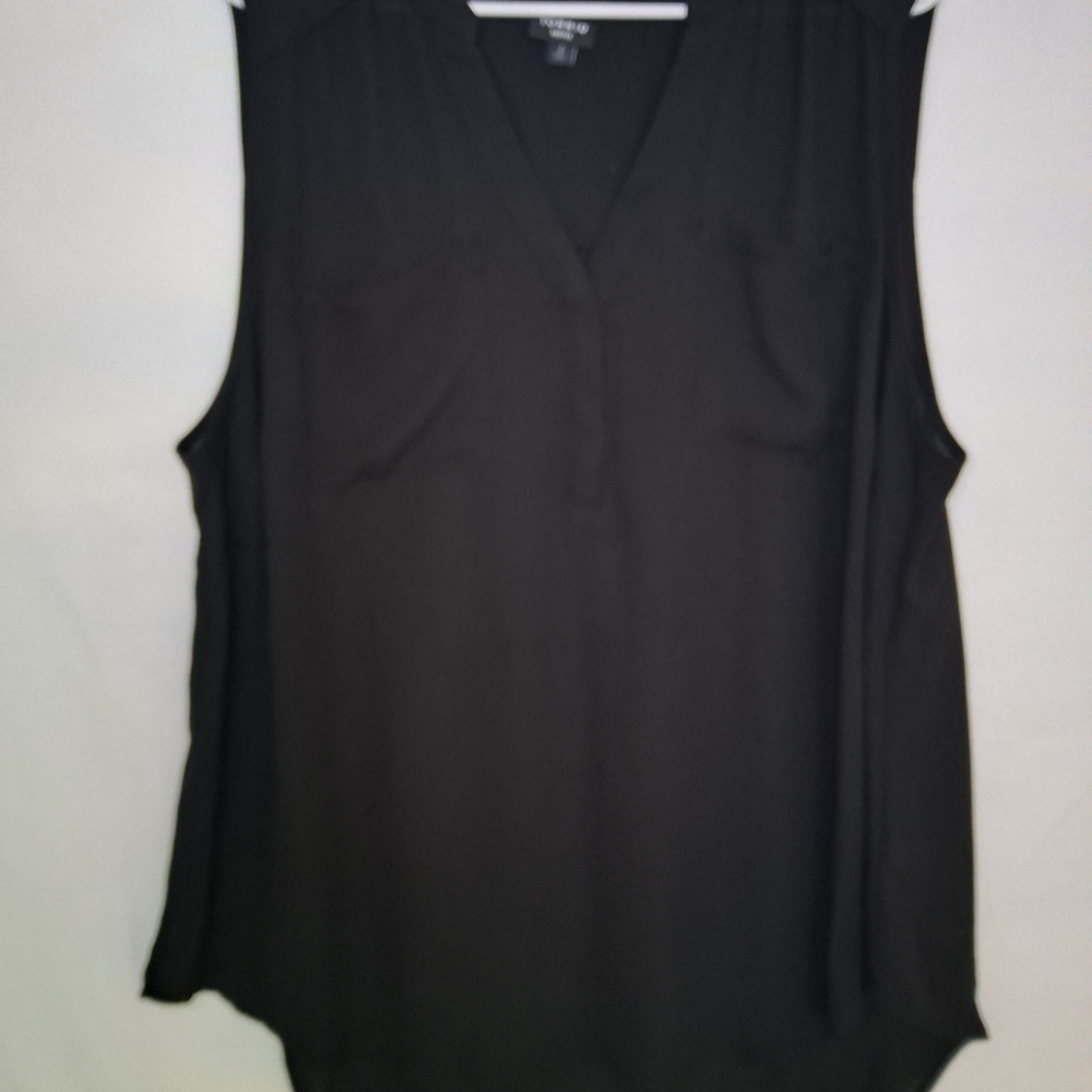 Torrid Black Sleeveless V-Neck Blouse